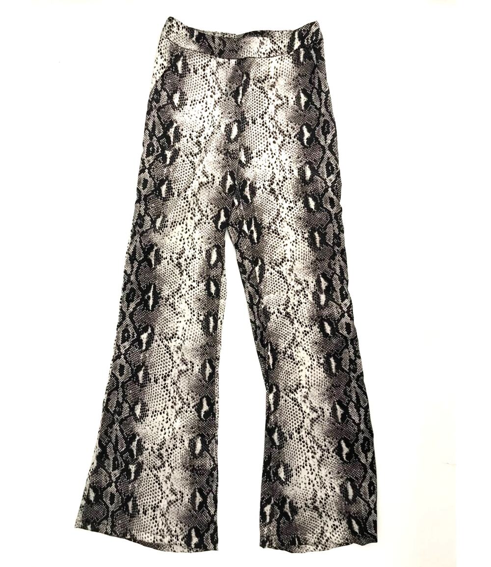 SEN Snake Print Wide Leg Pants Womens XS